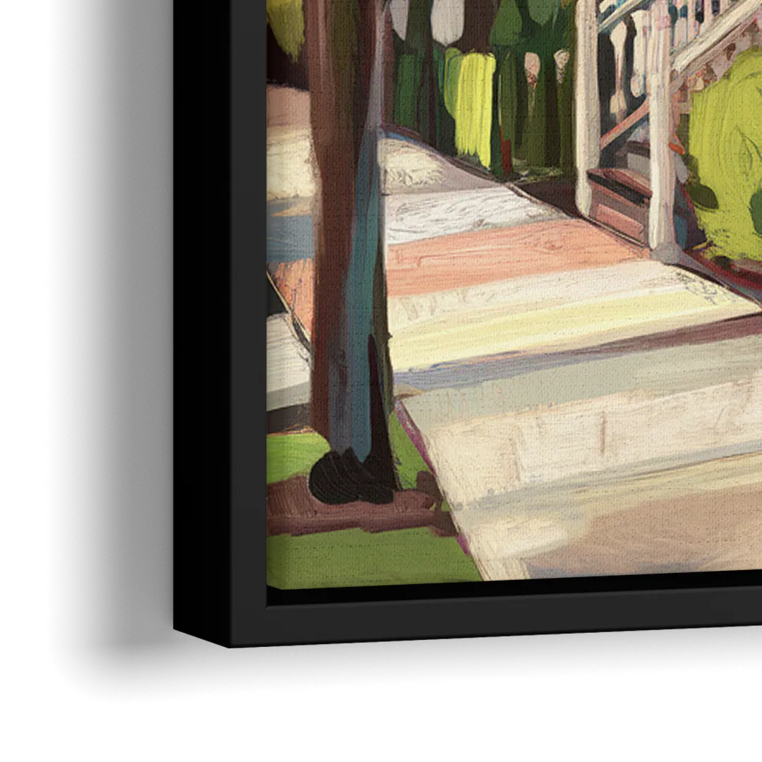 Baton Rouge Garden District Charm - Close-Up Black Frame Canvas