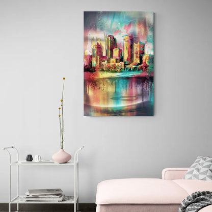 Buffalo Skyline and River - Canvas Wall Art Living Room