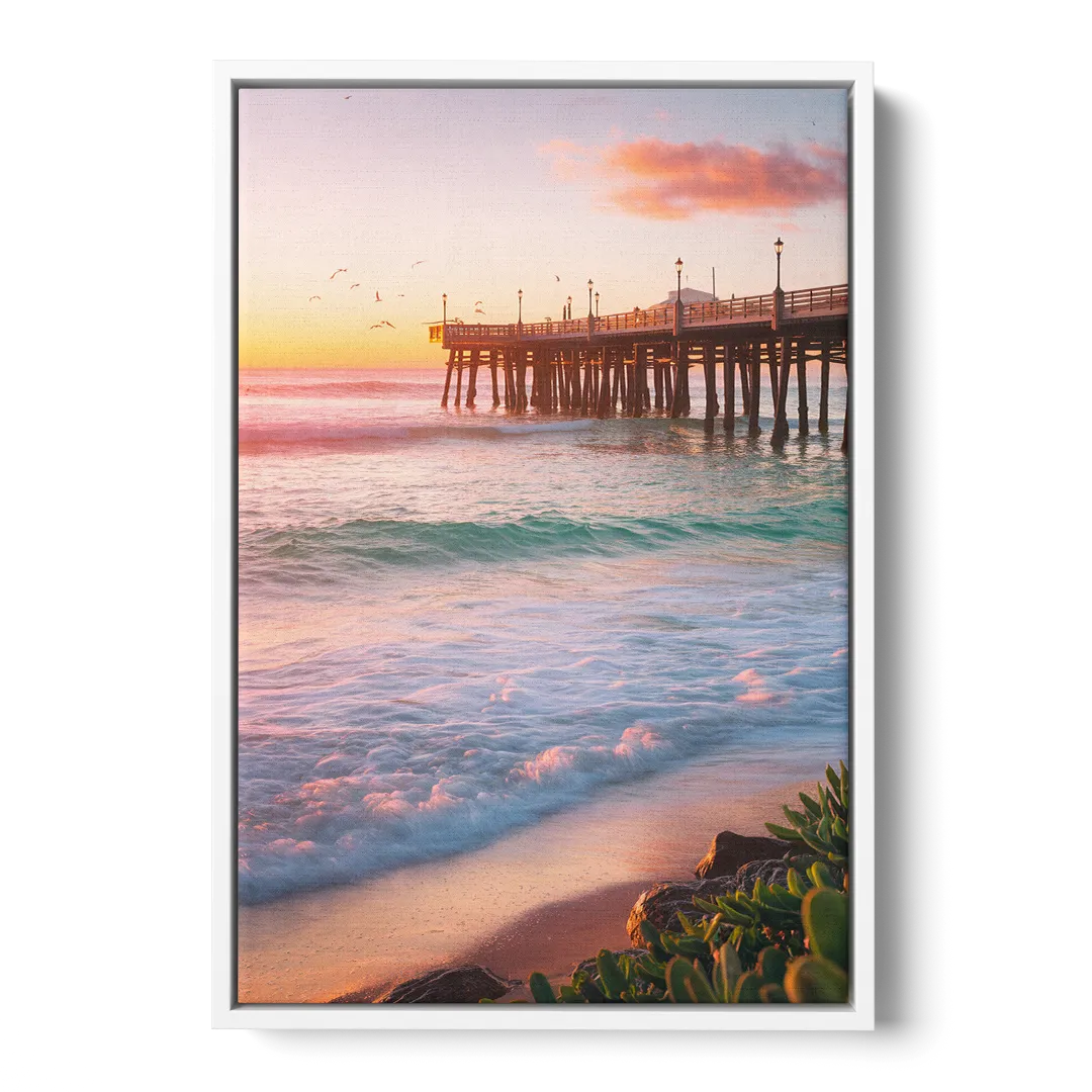 San Diego Pacific Beach Vibes - White Frame Canvas