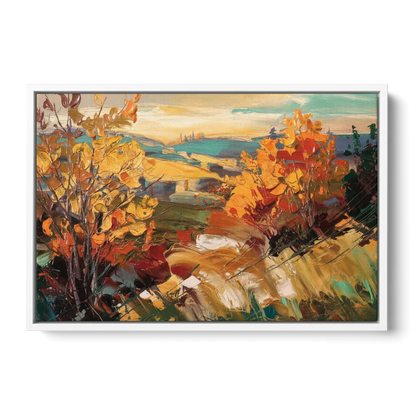 Spokane Autumn Colors - White Frame Canvas