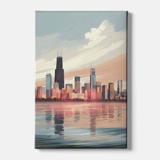 Chicago Skyline from Lake Michigan - Canvas Wall Art