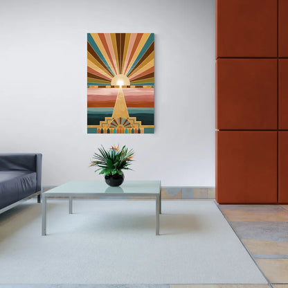 Santa Fe Sunburst Design - Canvas Wall Art Living Room
