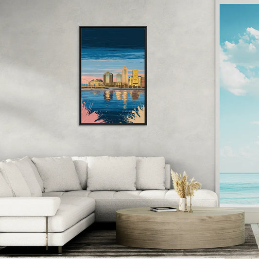 Milwaukee Wisconsin Charm - Living Room Black Frame Canvas