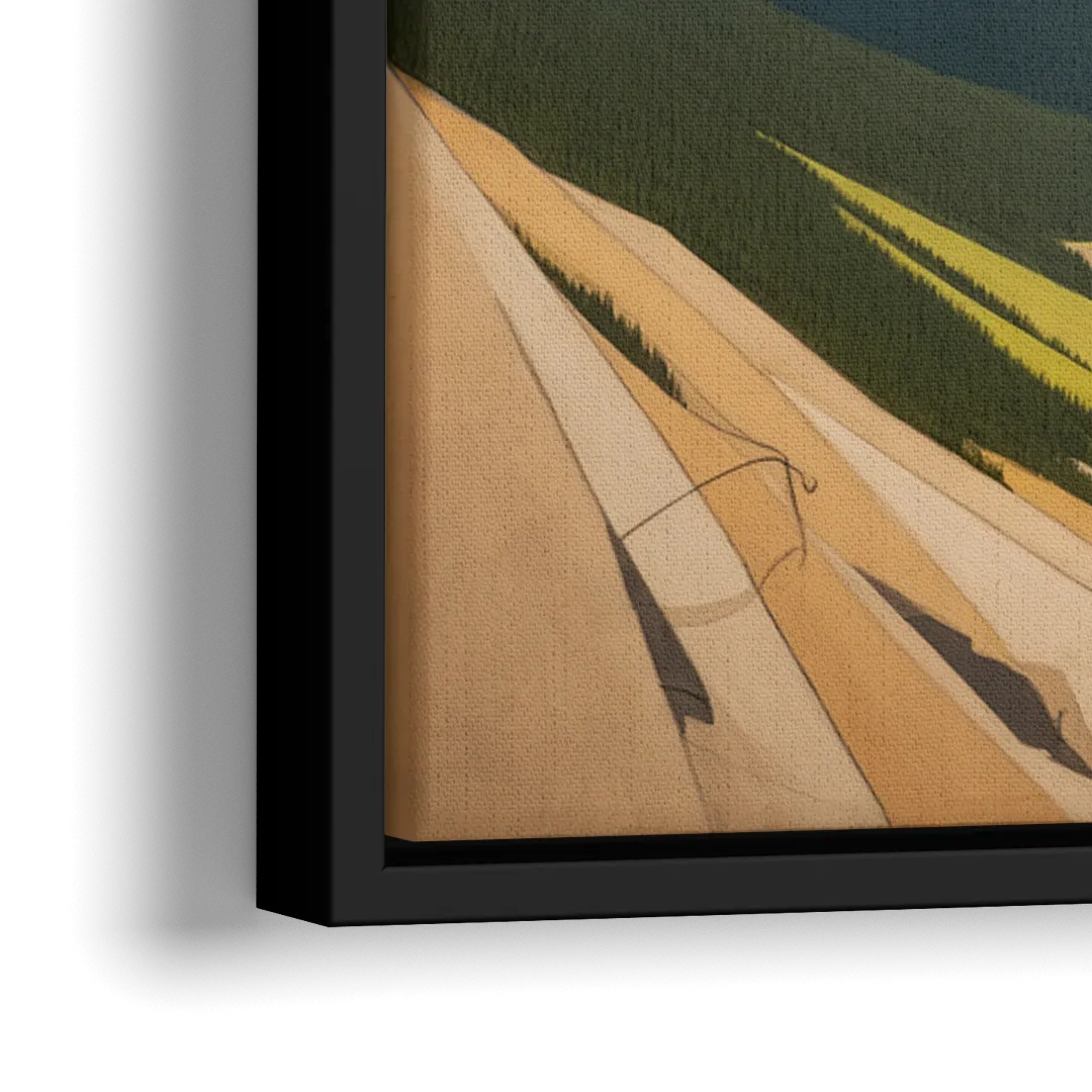 Banff Alpine Peaks - Close-Up Black Frame Canvas