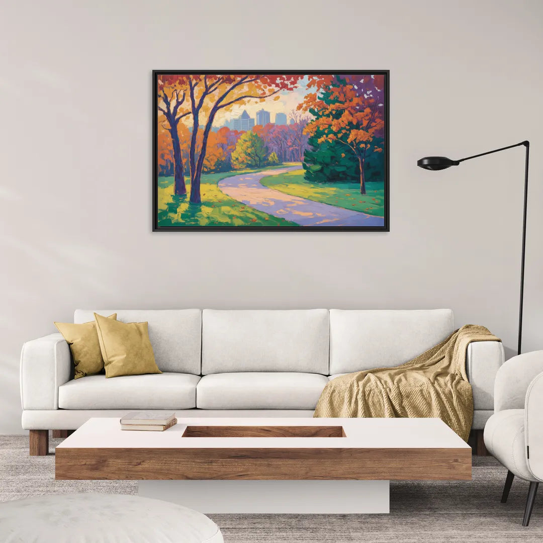 Ottawa Autumn Foliage - Living Room Black Frame Canvas