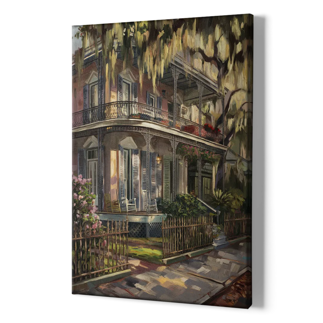 New Orleans Garden District Homes - Canvas Print Art Sides
