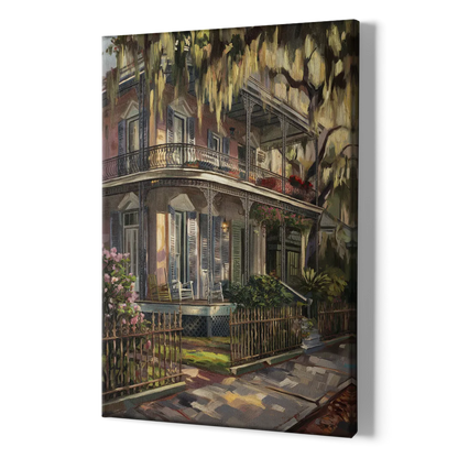 New Orleans Garden District Homes - Canvas Print Art Sides