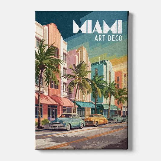 Miami Art Deco District - Canvas Wall Art