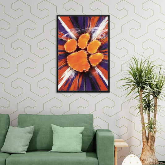 Greenville Clemson Tigers Pride - Living Room Black Frame Canvas