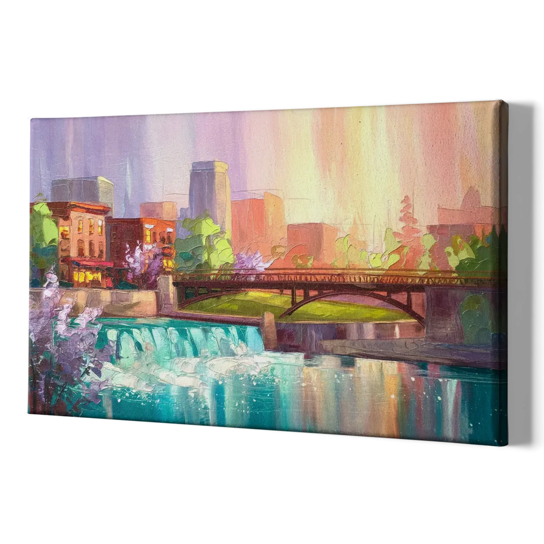 Spokane Downtown Charm - Canvas Print Art Sides