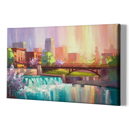 Spokane Downtown Charm - Canvas Print Art Sides