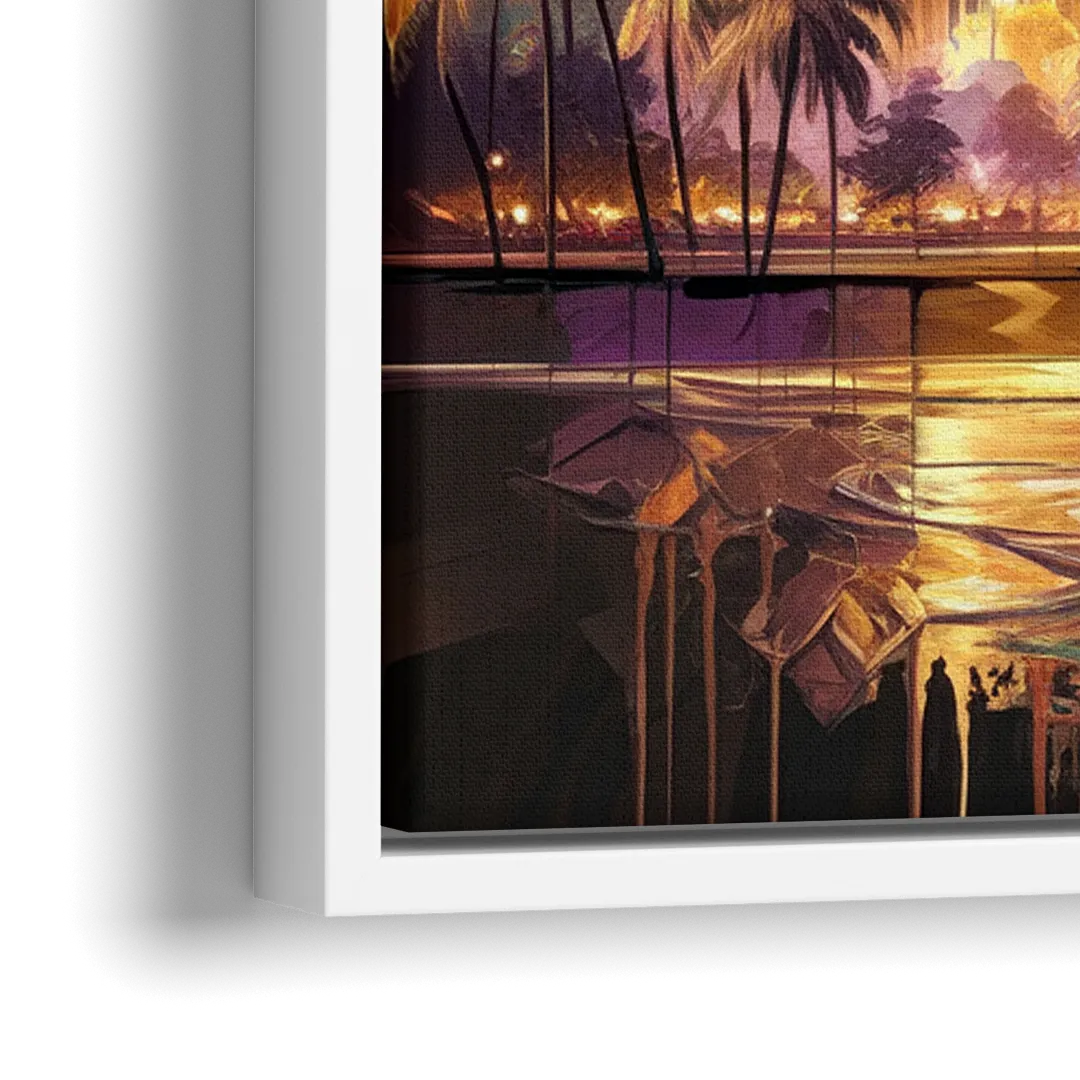 Tampa Modern Downtown View - Close-Up White Frame Canvas