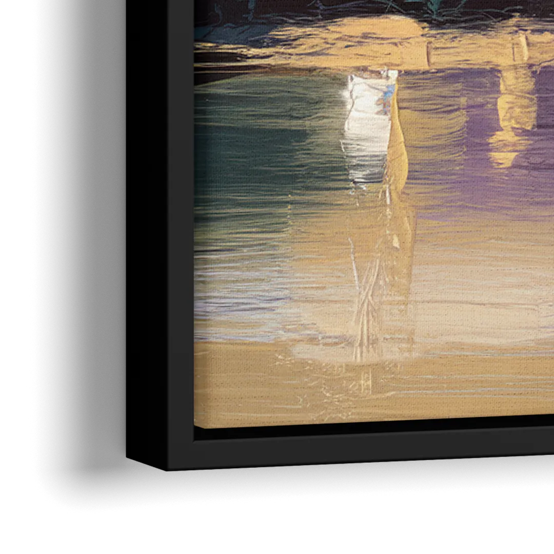 Providence Downtown Horizon - Close-Up Black Frame Canvas