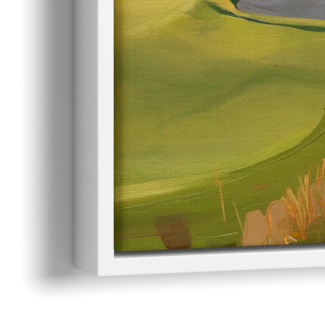 Hilton Head Island Golf Course Serenity - Close-Up White Frame Canvas