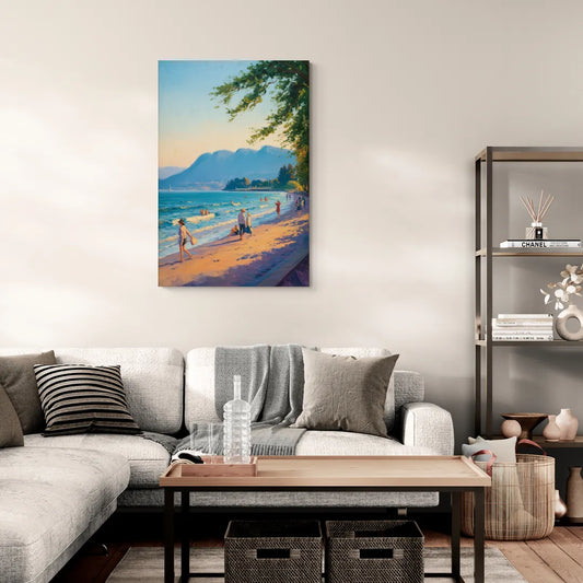 Kitsilano Beach Day - Canvas Wall Art Living Room