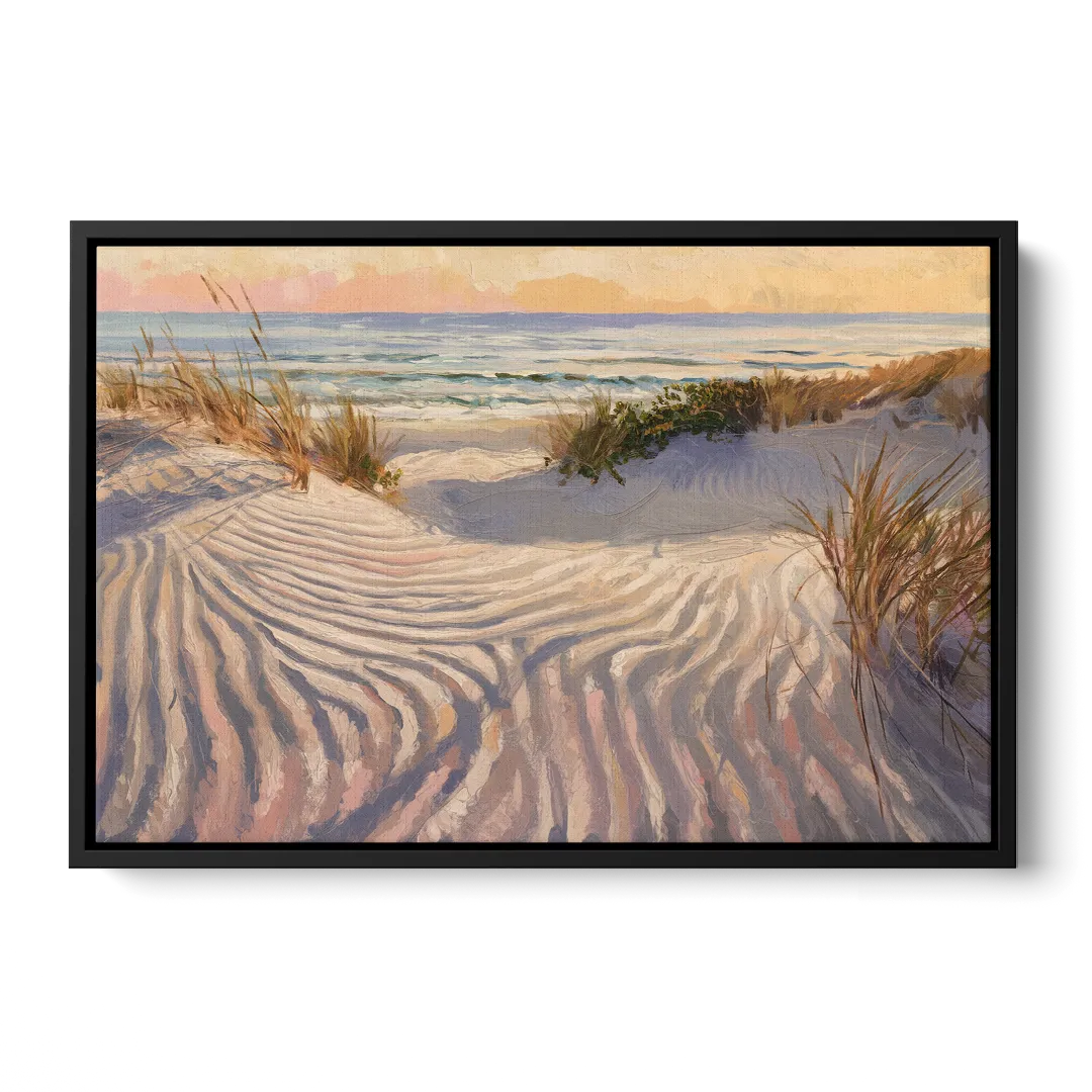 Hilton Head Island Dunes And Waves - Black Frame Canvas
