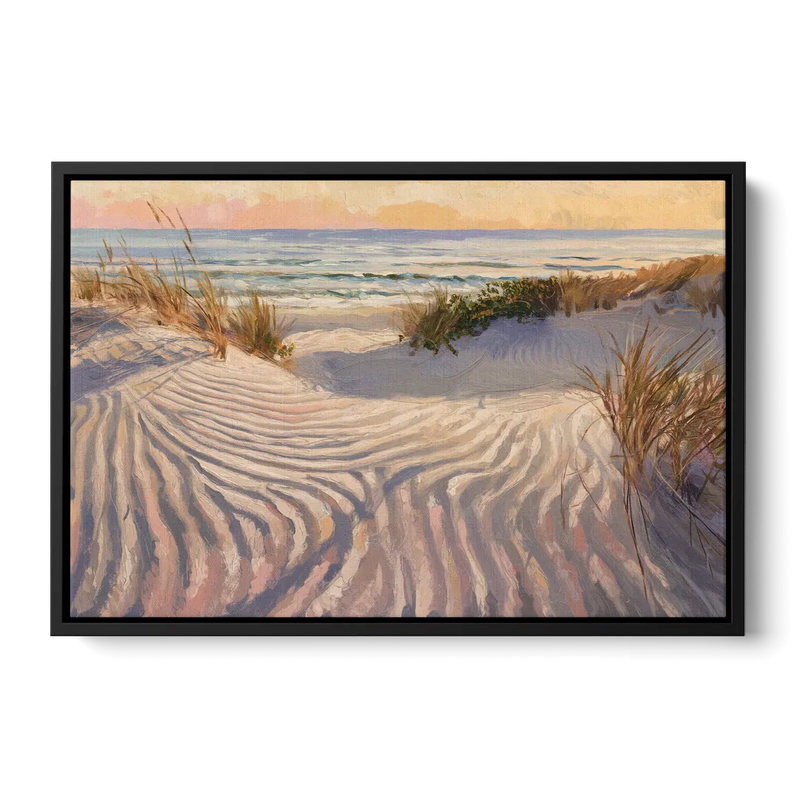 Hilton Head Island Dunes And Waves - Black Frame Canvas