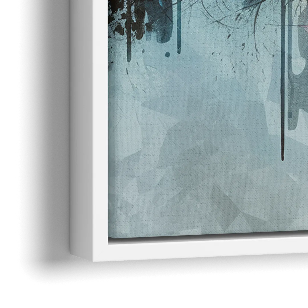 Indianapolis Cityscape in Watercolor - Close-Up White Frame Canvas