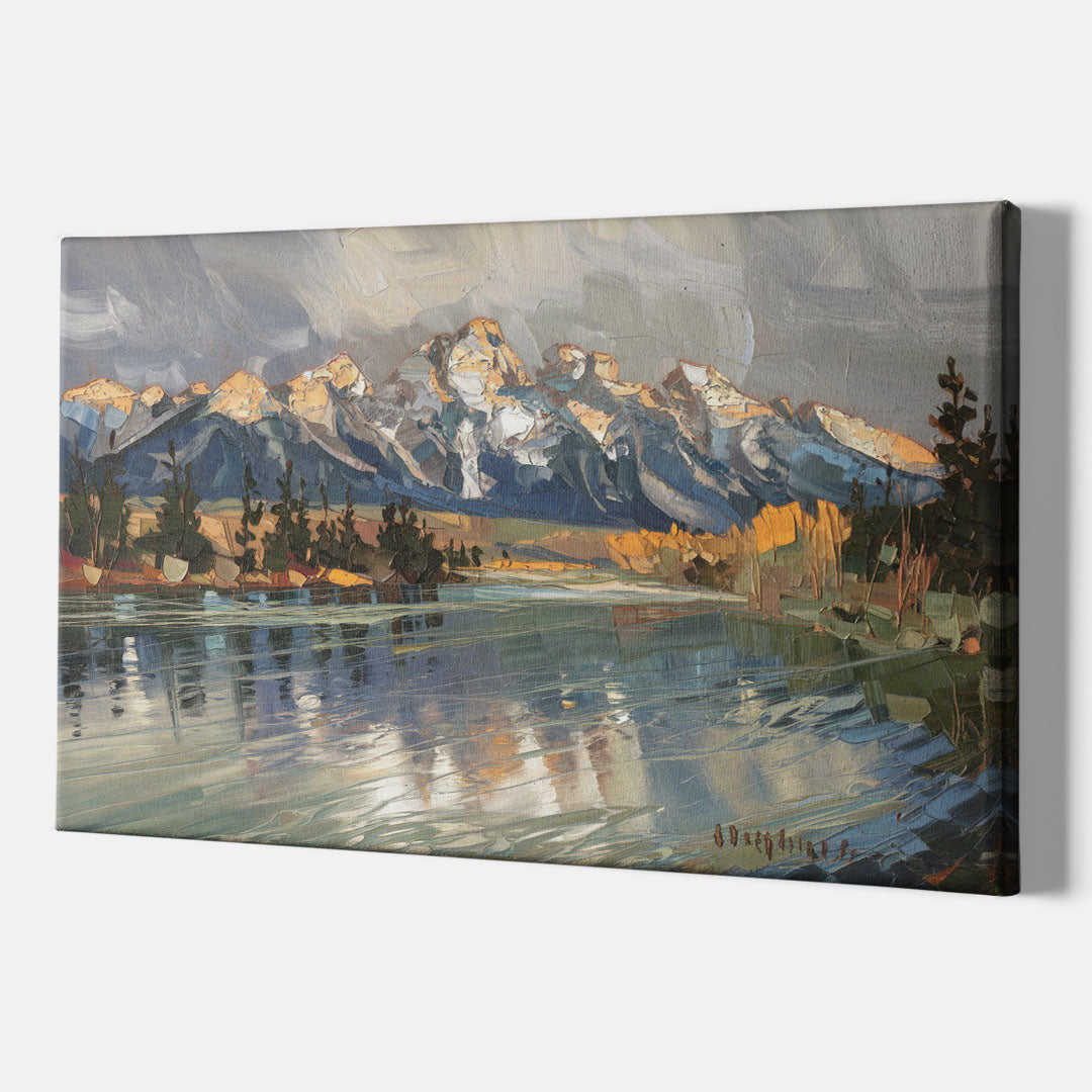 Jackson Hole River Reflection - Canvas Wall Art Indoor