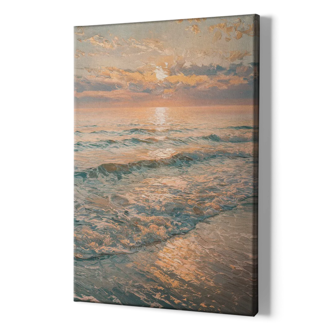 Seaside Golden Hour - Canvas Print Art Sides
