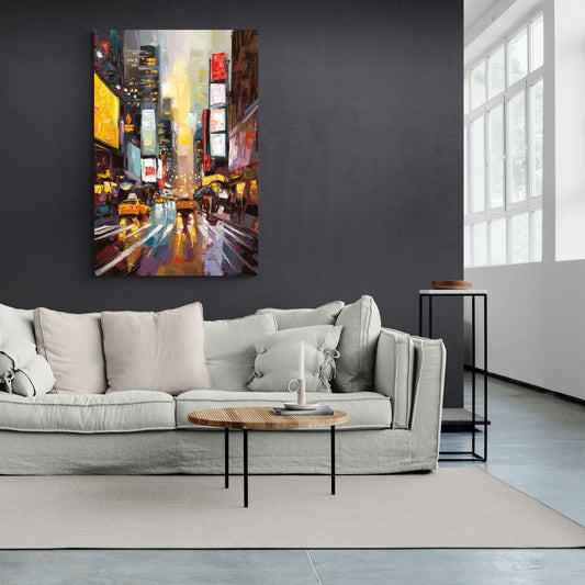 New York City Framed Street Photography Evening - Canvas Wall Art Living Room
