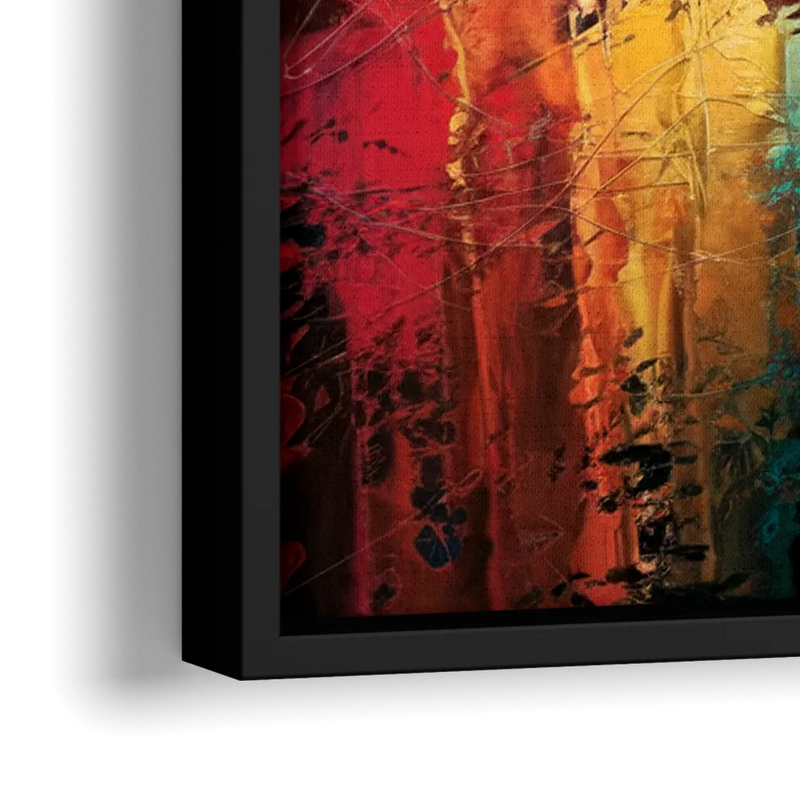 Las Vegas City Skyline - Close-Up Black Frame Canvas