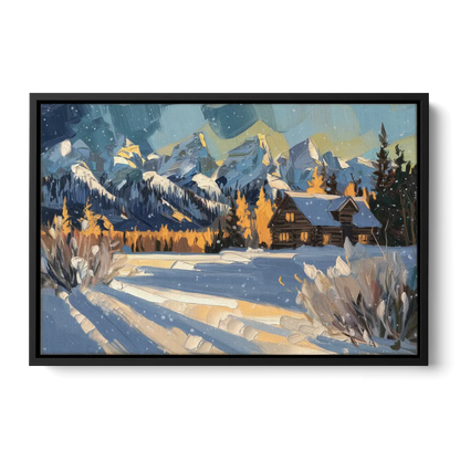 Jackson Hole Winter Wonderland - Black Frame Canvas