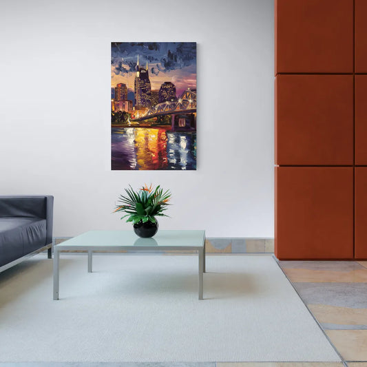Nashville Cumberland River Views - Canvas Wall Art Living Room