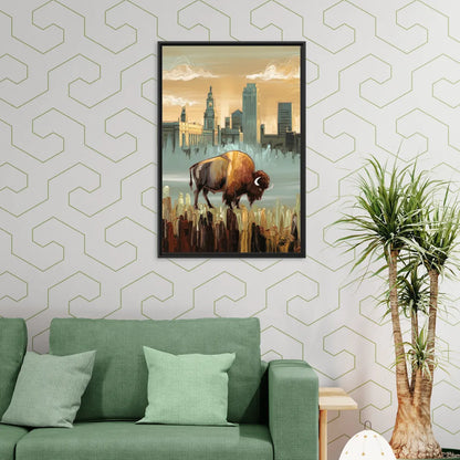 Buffalo All America City - Living Room Black Frame Canvas