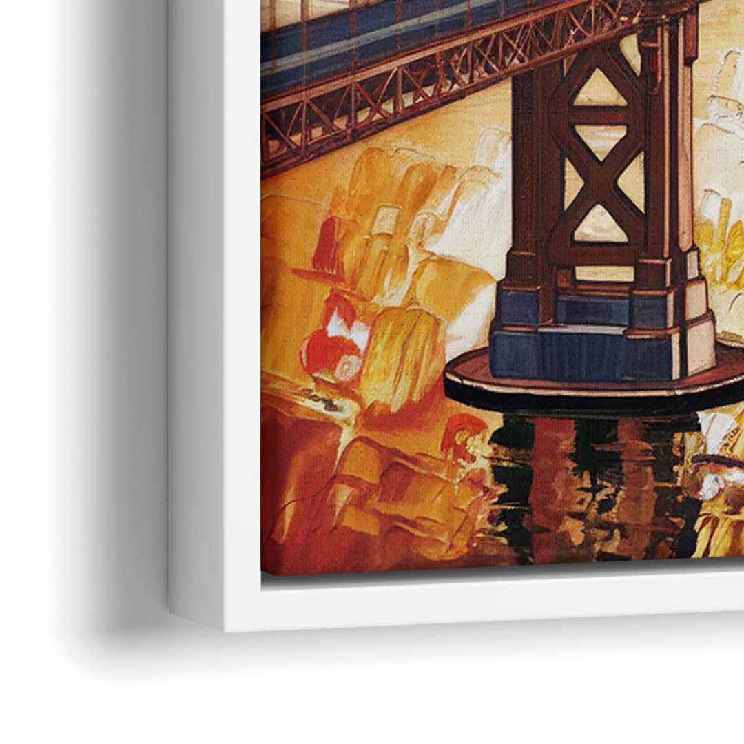 San Francisco Skyline Silhouette - Close-Up White Frame Canvas