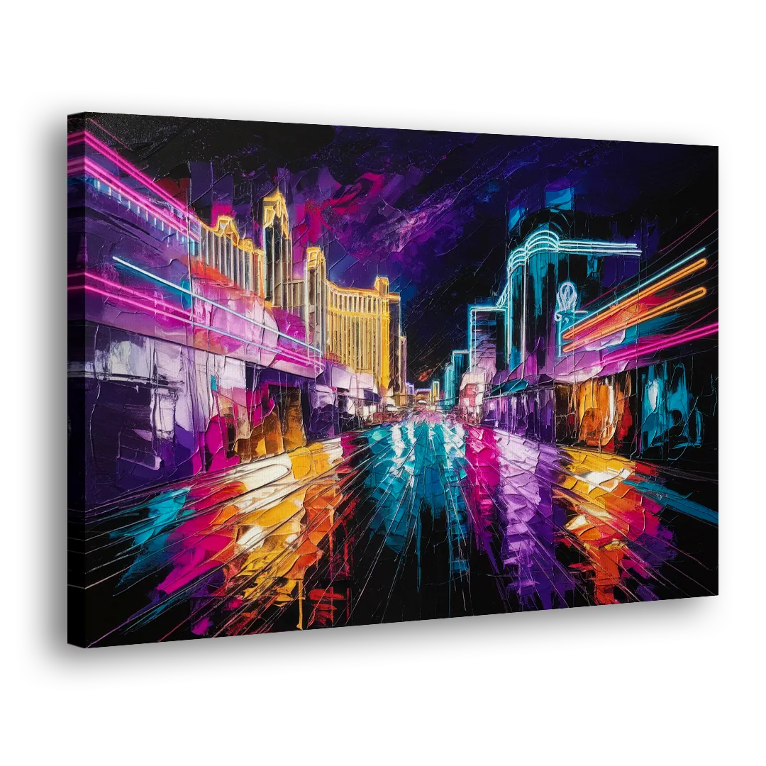 Las Vegas Neon Nights - Canvas Print Art Sides