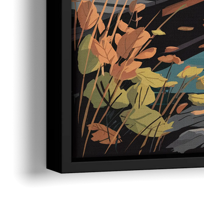 Ontario Lakeside Bliss - Close-Up Black Frame Canvas