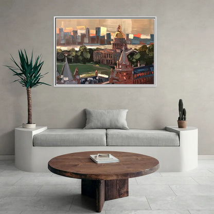 Boston Architectural Beauty - Living Room White Frame Canvas
