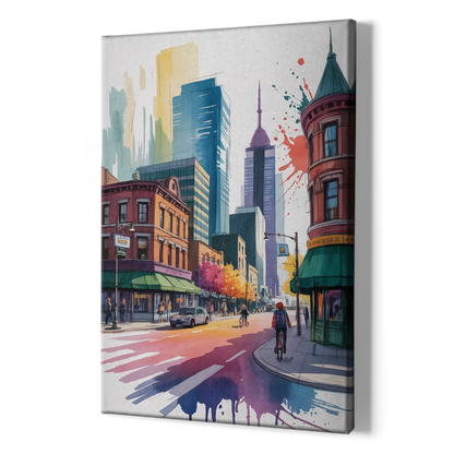 Toronto Queen Street West - Canvas Print Art Sides