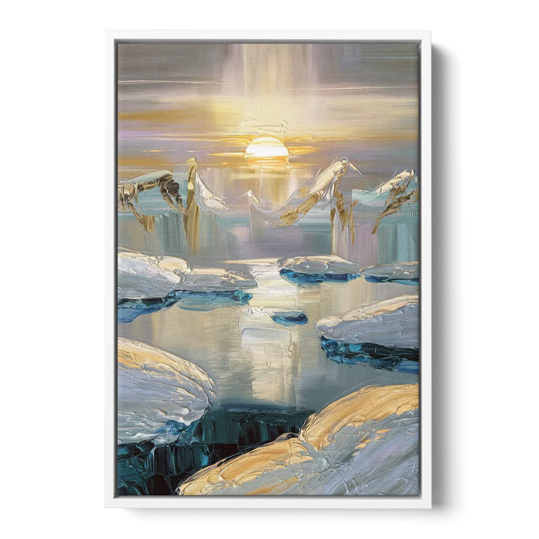 Anchorage Midnight Sun - White Frame Canvas