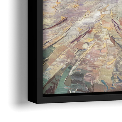 Cincinnati Skyline at Dawn - Close-Up Black Frame Canvas