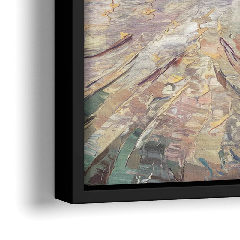 Cincinnati Skyline at Dawn - Close-Up Black Frame Canvas