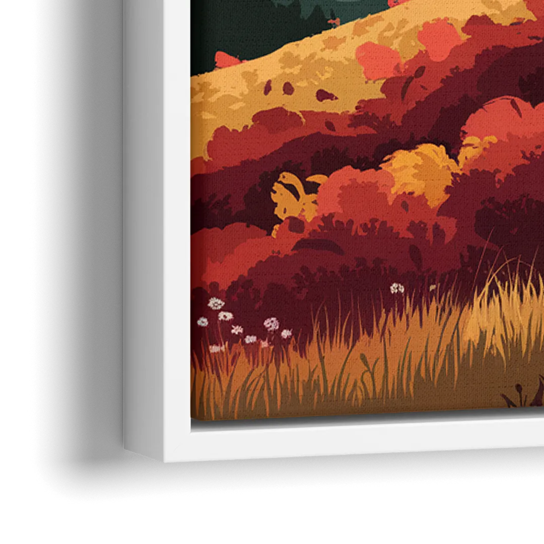 Gatlinburg Sunset Over Hills - Close-Up White Frame Canvas