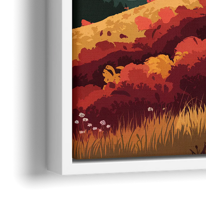 Gatlinburg Sunset Over Hills - Close-Up White Frame Canvas