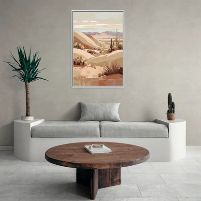 Marfa Desert Landscape - Living Room White Frame Canvas