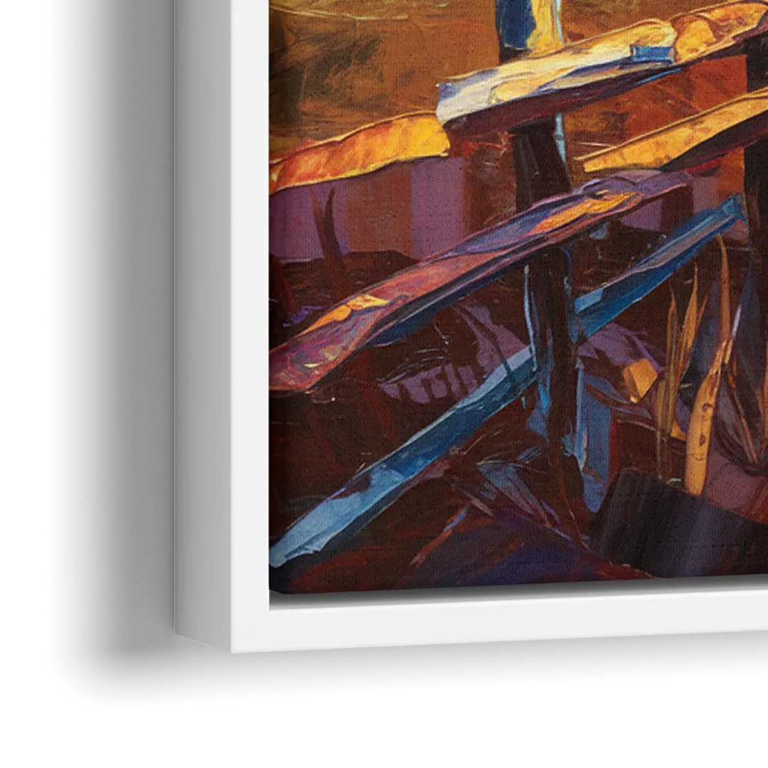 Jackson Hole Sunset Glow - Close-Up White Frame Canvas
