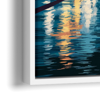 Henderson City Lights - Close-Up White Frame Canvas