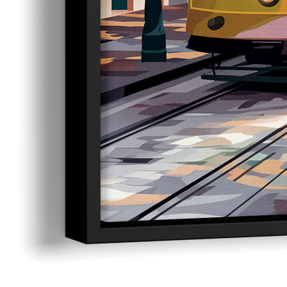 New Orleans Historic Streetcars - Close-Up Black Frame Canvas