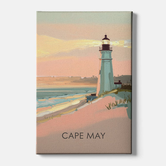 Cape May Lighthouse Glow - Canvas Wall Art