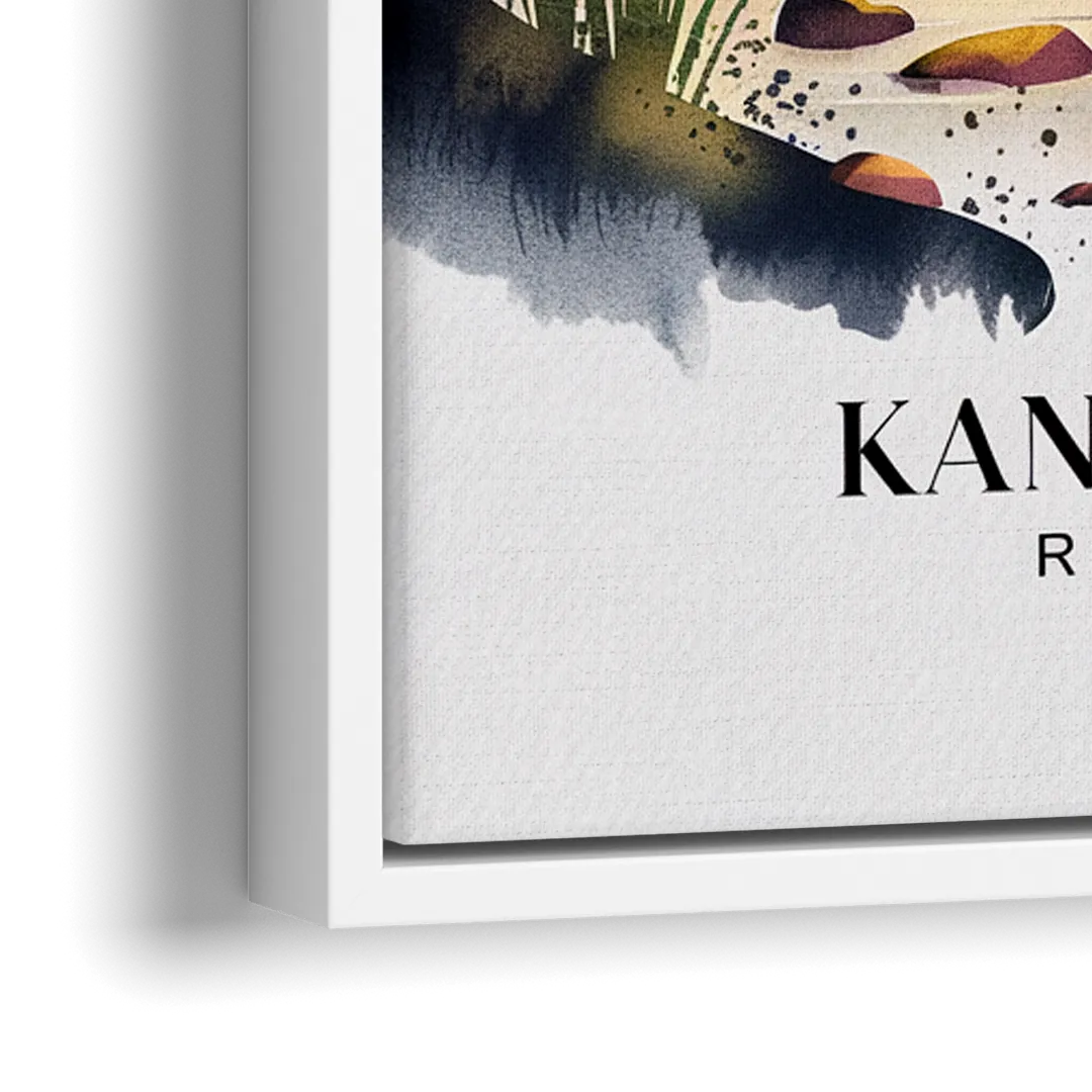 Kansas City Scenic Riverfront - Close-Up White Frame Canvas