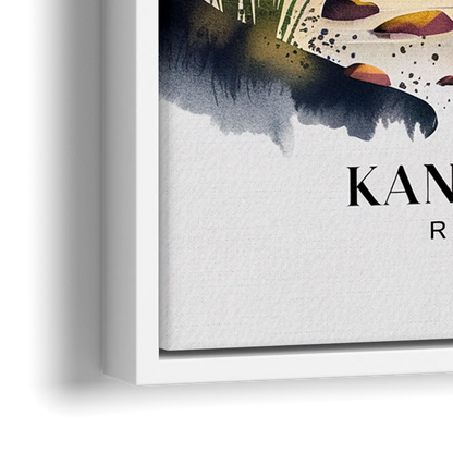 Kansas City Scenic Riverfront - Close-Up White Frame Canvas