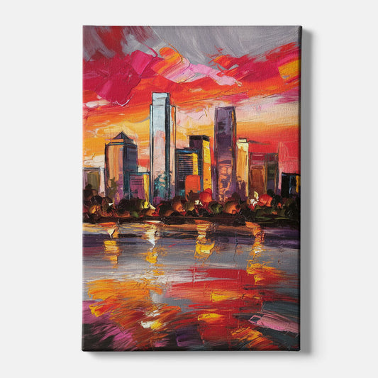Plano Skyline Sunset - Canvas Wall Art