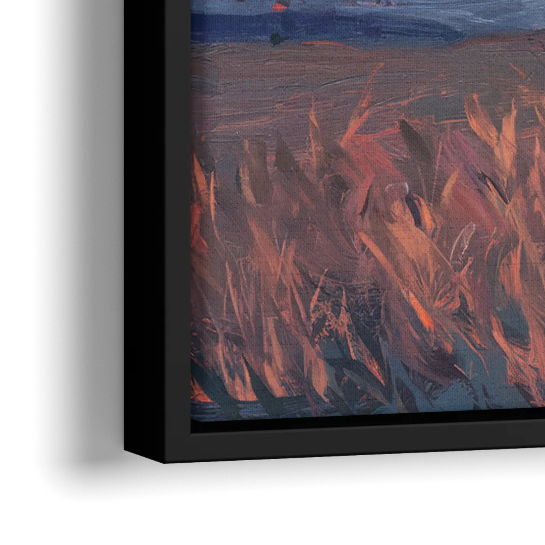 Bozeman Sunset Horizon - Close-Up Black Frame Canvas