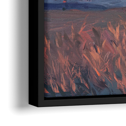 Bozeman Sunset Horizon - Close-Up Black Frame Canvas