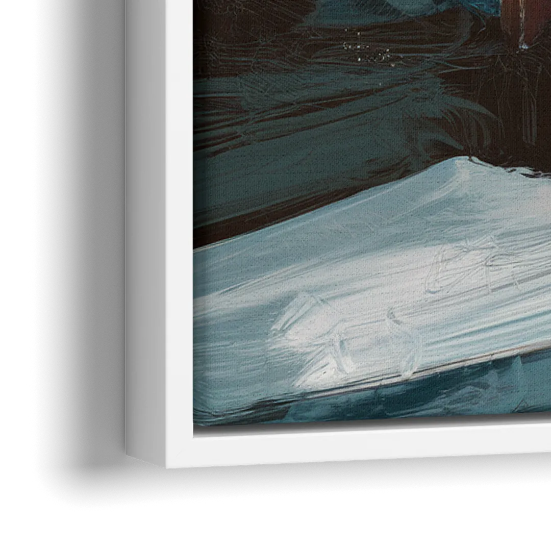 George Washington Crossing Delaware - Close-Up White Frame Canvas